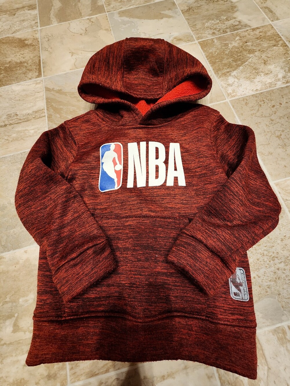 NBA Marled Dark Red Kids Hooded Sweatshirt